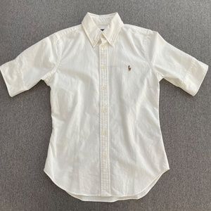 Ralph Lauren White Button Down Short Sleeve Shirt